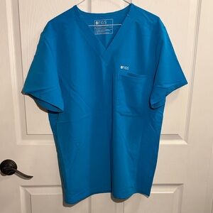 Figs Men's Leon Scrub Top - Extreme Blue